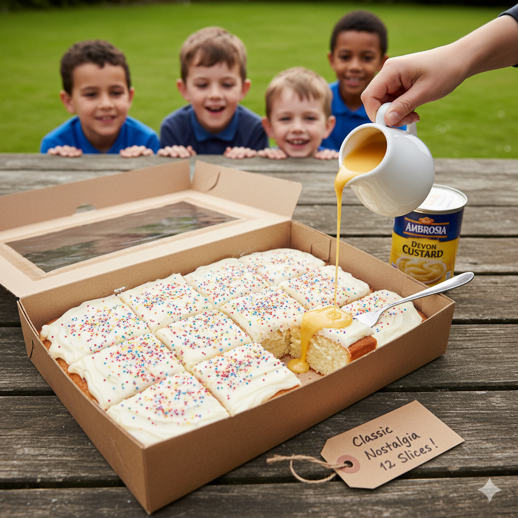 Classic Old School Sprinkles Cake – School Dinner Nostalgia.