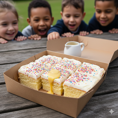 Classic Old School Sprinkles Cake – School Dinner Nostalgia.